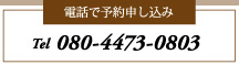 電話で予約申し込み Tel.080-4473-0803