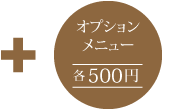 オプションメニュー 各500円